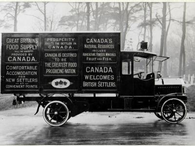 Promotional Van for 'Canada Welcomes Settlers'